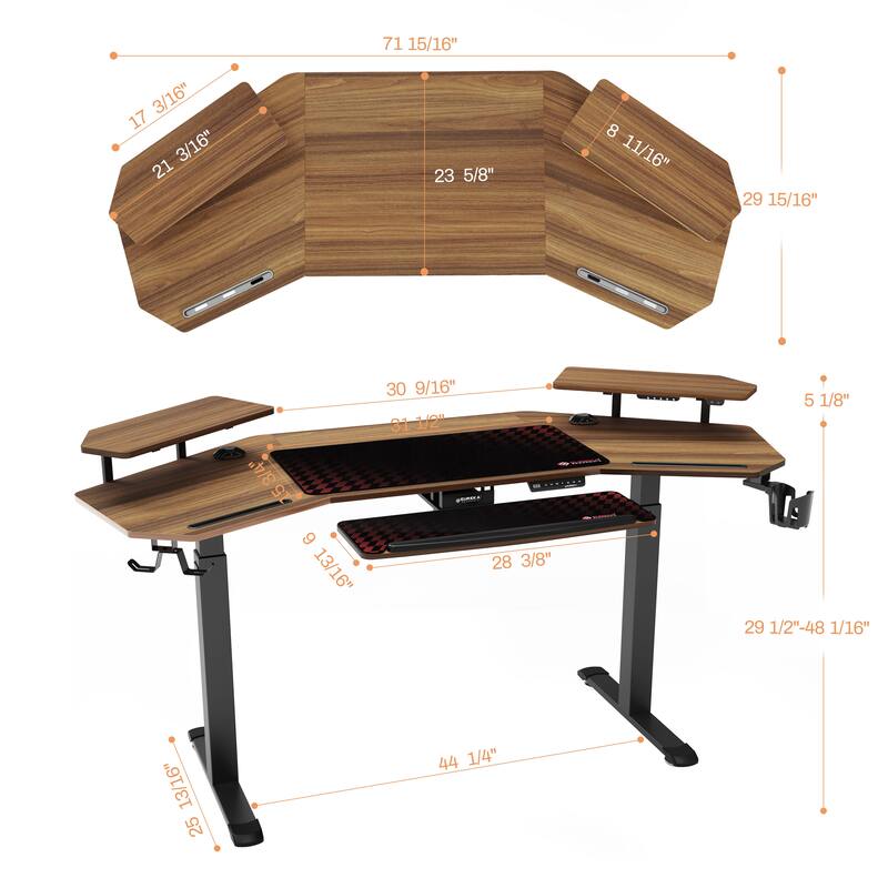 Eureka Ergonomic 72" Large Multifunctional Standing Desk with Keyboard